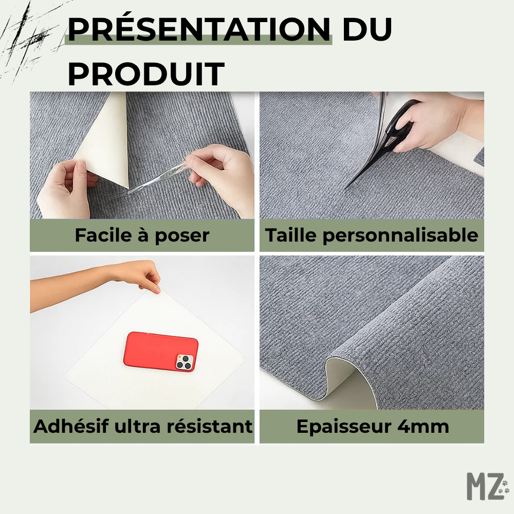Tapis de protection anti-griffes adhésif Baslesgriffes